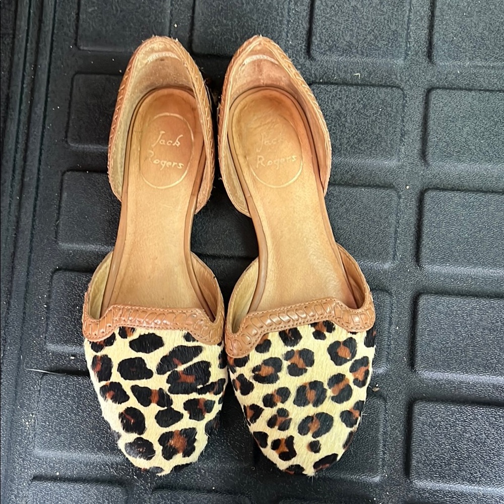 Jack Rogers Brown Flats Leopard Print